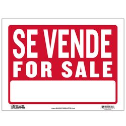 Bazic Products Bilingual White Informational Sign 9 in. H X 12 in. W