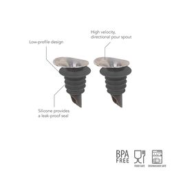 Tovolo Charcoal Silicone/Stainless Steel Spouts