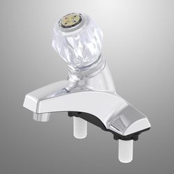 Home Plus Chrome Traditional Centerset Bathroom Sink Faucet 4 in.