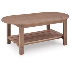 Signature Design by Ashley Cliffs Beach Brown Oval HDPE Contemporary Coffee Table