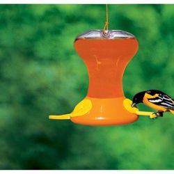 Songbird Essentials Oriole 30 oz Plastic Oriole Feeder Hanging Bird Feeder 3 ports