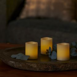 Gerson Everlasting Glow Ivory Vanilla Honey Scent Pillar Flameless Flickering Candle