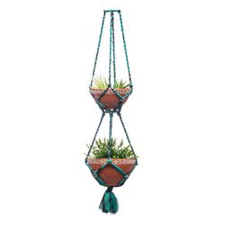 Matr Boomie Sari Macrame 33 in. W Terracotta Tiered Hanging Bowl Planter Assorted
