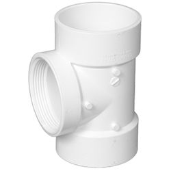 Charlotte Pipe Schedule 40 6 in. Hub X 6 in. D Hub PVC Flush Cleanout Tee