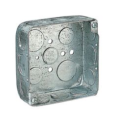 Steel City 21 cu in Square Galvanized Steel Outlet Box Silver