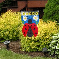 Briarwood Lane Sculpted Ladybug Garden Flag 12.5 in. W X 18 in. L