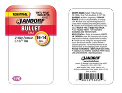 Jandorf Insulated Wire Female Bullet Clear 4 pk