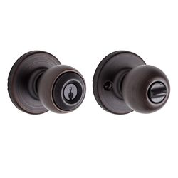 Kwikset Polo Venetian Bronze Entry Door Knob 1-3/4 in.