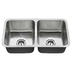 American Standard Stainless Steel Undermount 18.5 in. W X 32.25 in. L Double Bowl Kitchen Sink
