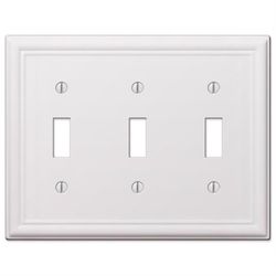 Amerelle Chelsea White 3 gang Stamped Steel Toggle Wall Plate 1 pk