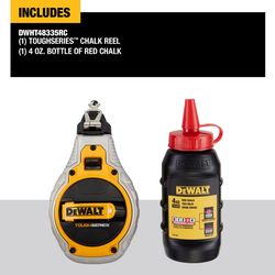 DeWalt Toughseries Red Chalk Line Reel Kit Bold Braided Line