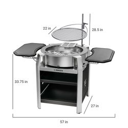 Breeo 57 in. W Stainless Steel Outdoor Round Charcoal/Wood Grill