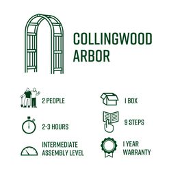 Vita Collingwood 81.3 in. H Gold Cedar Garden Arbor
