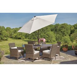 Living Accents Rochdale 7 pc Black Aluminum Dining Set Gray