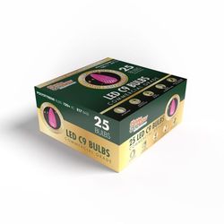 Holiday Bright Lights LED PS C9 Pink 25 ct Christmas Light Bulbs