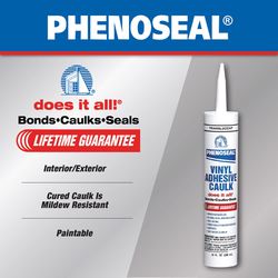 Phenoseal Clear Vinyl All Purpose Adhesive Caulk 10 oz