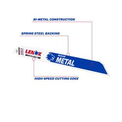 LENOX METALWOLF 12 in. Bi-Metal WAVE EDGE Reciprocating Saw Blade 18 TPI 5 pk