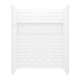 Bootz 74 in. H X 60 in. W X 30 in. L White Shower Surround