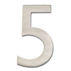 Architectural Mailboxes 4 in. Silver Brass Screw-On Number 5 1 pc