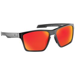 Flying Fisherman Sandbar Sunglasses Unisex Matte Black Frame Amber Red Mirror Lens Polarized