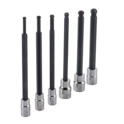 Craftsman 1/4 and 3/8 in. drive S SAE 6 Point Long Ball Hex Bit Socket Set 6 pc