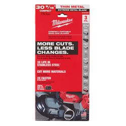 Milwaukee 15.3 in. L X 7.05 in. W Metal Compact Band Saw Blade 12/14 TPI Variable teeth 3 pk