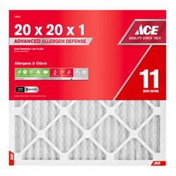 Ace 20 in. W X 20 in. H X 1 in. Synthetic 11 MERV Pleated Air Filter 1 pk