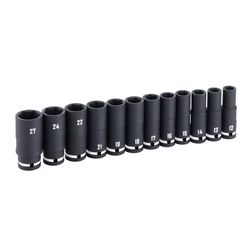 CRAFTSMAN 27 mm X 1/2 in. drive Metric 6 Point Deep Impact Socket Set 12 pc