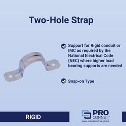 Sigma Engineered Solutions ProConnex 1-1/4 in. D Zinc-Plated Steel 2 Hole Strap 1 pk