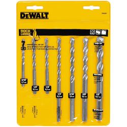 DeWalt Rapid Load Assorted Carbide Masonry Drill Bit Set 3-Flat Shank 7 pc