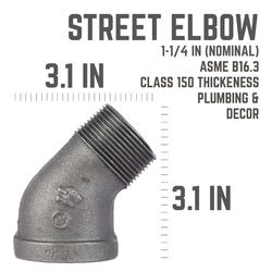 STZ Industries 1-1/4 in. MIP each X 1-1/4 in. D FIP Black Malleable Iron 45 degree Street Elbow