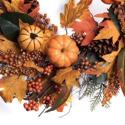Celebrations 35 ct 24 in. LED Orang/Yellow Fall Wreath