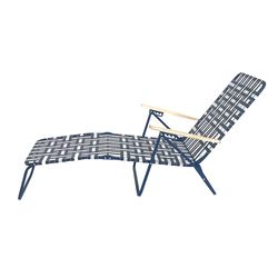 Living Accents Multi-Position Blue/White Striped Folding Lounger