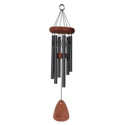 Wind River Festival Black Aluminum/Wood 18 in. Wind Chime
