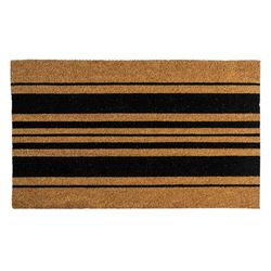 Entryways 30 in. W X 18 in. L Black/Natural Bold Stripes Coir Door Mat