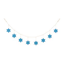 Glitzhome Hanukkah Garland Burlap/Metal 1 pc