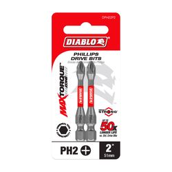 Diablo Phillips 2 in. L #2 Screwdriver Bit 2 pk
