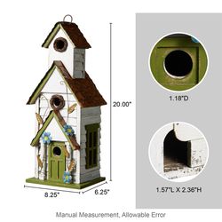 Glitzhome 20 in. H X 6.25 in. W X 8.25 in. L Wood Bird House