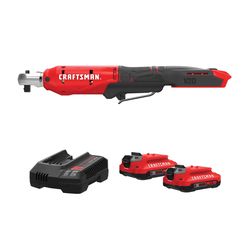 CRAFTSMAN V20* 2Ah Battery and Charger Starter Kit with V20* Cordless 3/8-Inch Drive Ratchet