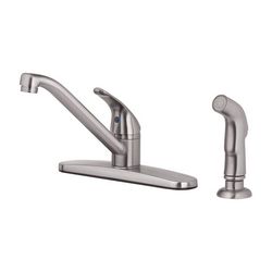 Oakbrook Collection Essentials One Handle Brushed Nickel Kitchen Faucet Side Sprayer Included