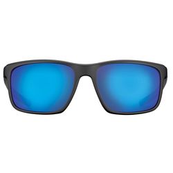 Flying Fisherman Rip Current Sunglasses Unisex Matte Black Frame Smoke Blue Mirror Lens Polarized