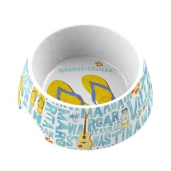 TarHong Margaritaville Multicolored Words and Icons Melamine Medium Pet Bowl For Cat/Dog