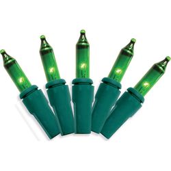 Good Tidings Incandescent Mini Green 100 ct String Christmas Lights 26 ft.