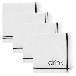 Karma Milo Black/White Cotton Napkin Set 10 in. L X 10 in. W