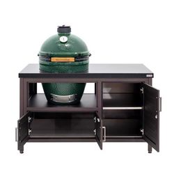 Big Green Egg 18.25 in. Large EGG Package with 50 Modern Farmhouse Table Charcoal Kamado Grill and