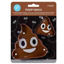 R&M International Corp Poop Emoji Cookie Cutter Brown 2 pc