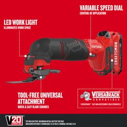 CRAFTSMAN V20 Cordless Oscillating Multi-Tool Kit (Battery & Charger)