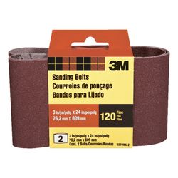 3M 24 inch in. L X 3 in. W Aluminum Oxide Sanding Belt 120 Grit Fine 2 pc