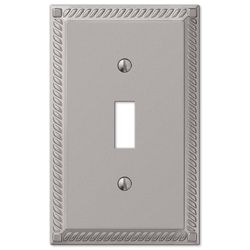 Amerelle Georgian Satin Nickel 1 gang Die-Cast Metal Toggle Wall Plate 1 pk