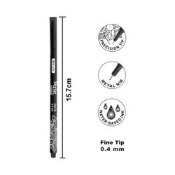 Bazic Products Skylar Black Fiber Tip Pen 4 pk
